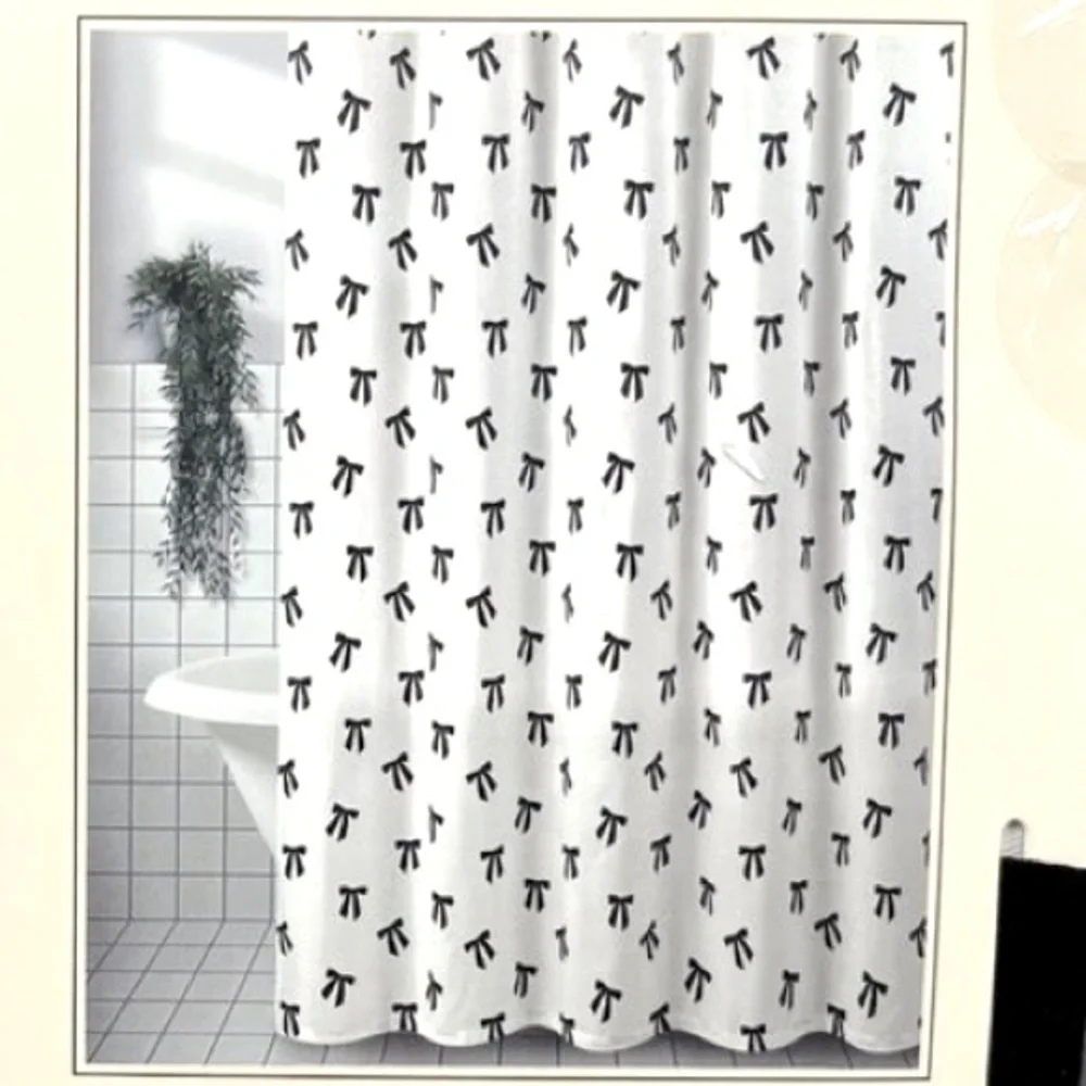 Rachel Zoe - ‘Black & White Bow Print’ Shower Curtain. NWT.